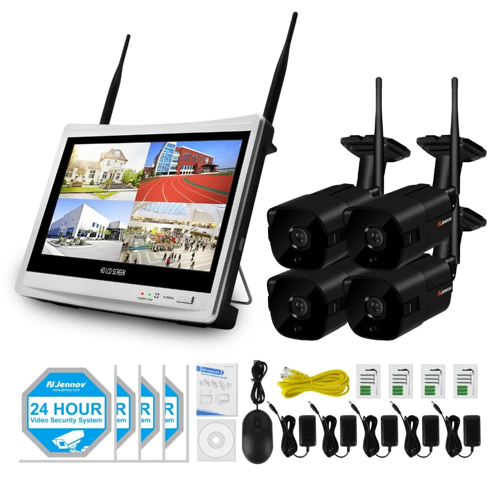 

Einnov 4CH 960P Wireless NVR LCD Monitor CCTV Security IP Camera Wi-fi Outdoor Home Video Surveillance Recorder Car Room Street