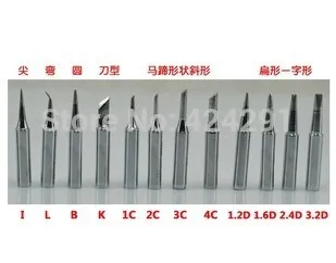 12 шт./лот бессвинцовые наконечники паяльника 900M-T-B/I/K/1C/2C/3C/4C/0.8D/1.2D/1.6D/2.4D/3.2D применяются к GS90D GS110D