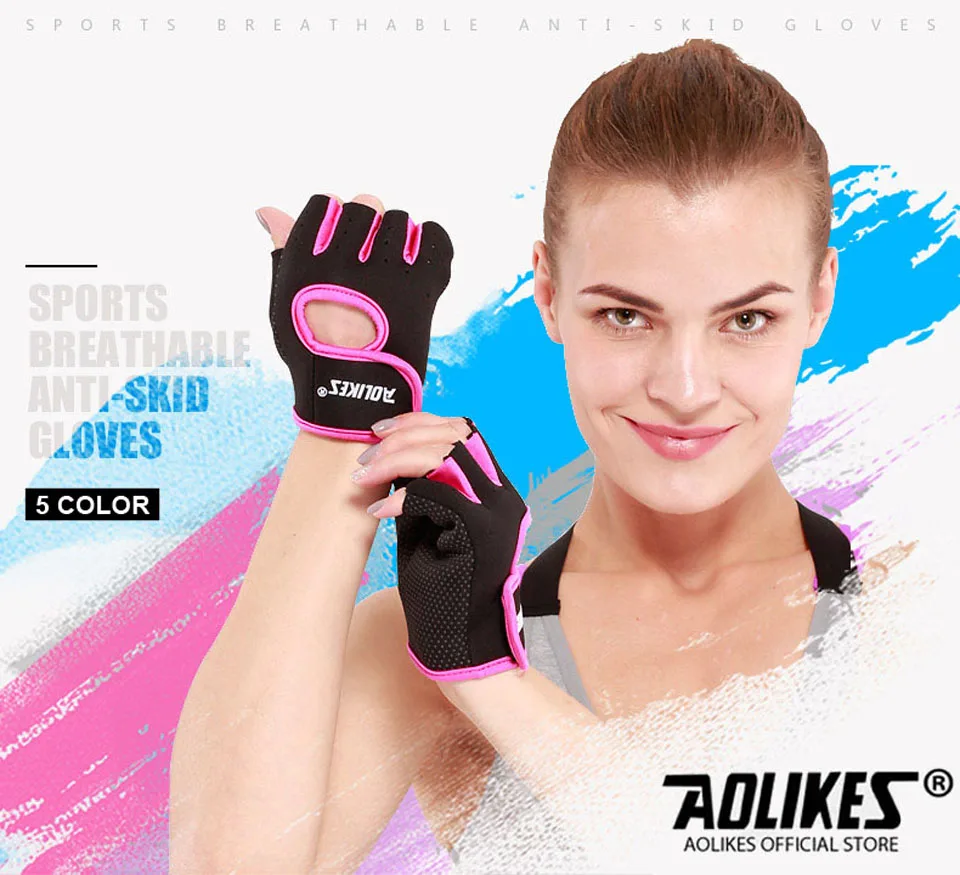 

1 Pair Men Women Gym Half Finger Sports Fitness Exercise Training Wrist Gloves Anti-slip Resistance Weightlifting Gloves