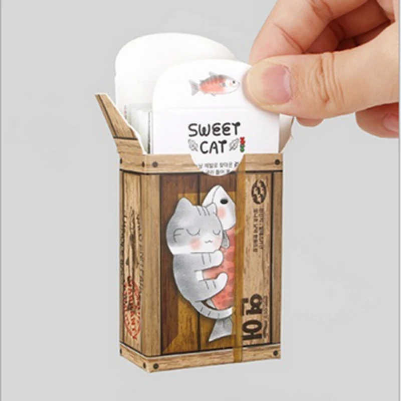 

48pcs/lot New Kawaii Box Stickers Notes Portable message stickers Pad Sticky Cute Post it DIY Office School Stationery