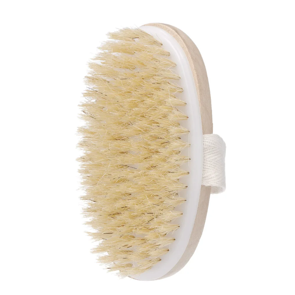 

Dry Skin Body Brush Natural Bristle Brush Soft Handle Pouch Brush SPA Brush Dead Skin Remover Cellulite Treatment Cleaning Tool