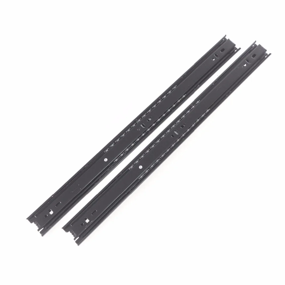 

Furniture Drawer 475mm Length Telescopic 3-fold Sliding Rails Black 2pcs