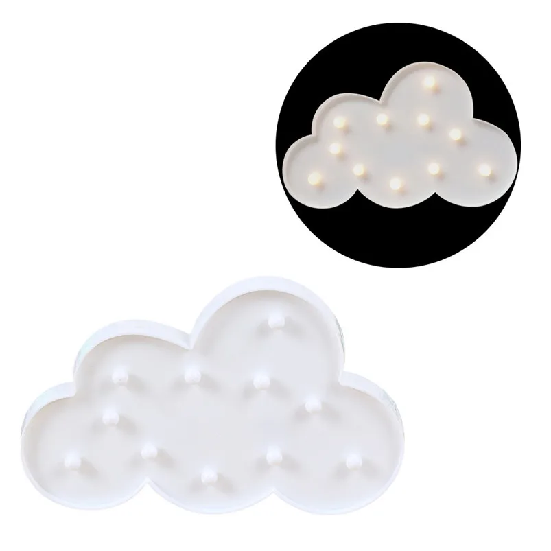Led Lamp Cloud Shade Sign Night Light For Children Bedroom Home Decoration Lamps  Night Light 2 AA Batteries Lamparas 35AP1115