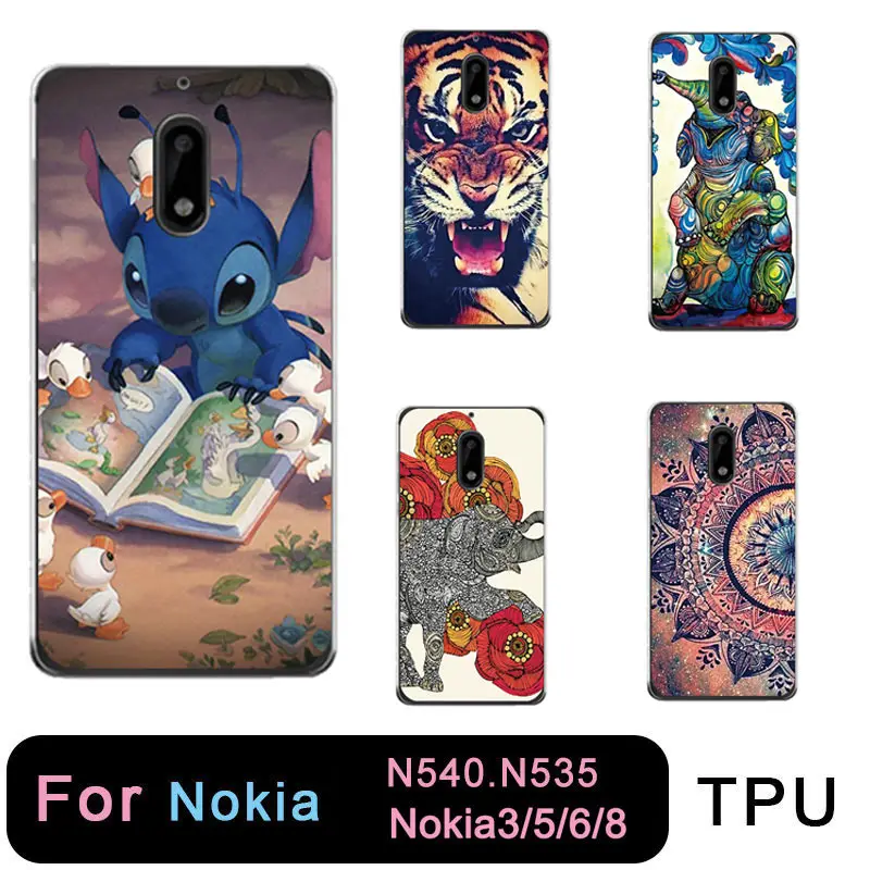 ТПУ прозрачный чехол для телефона nokia3 nokia5 nokia6 nokia8 N540 N535 детские брюки с тигровым