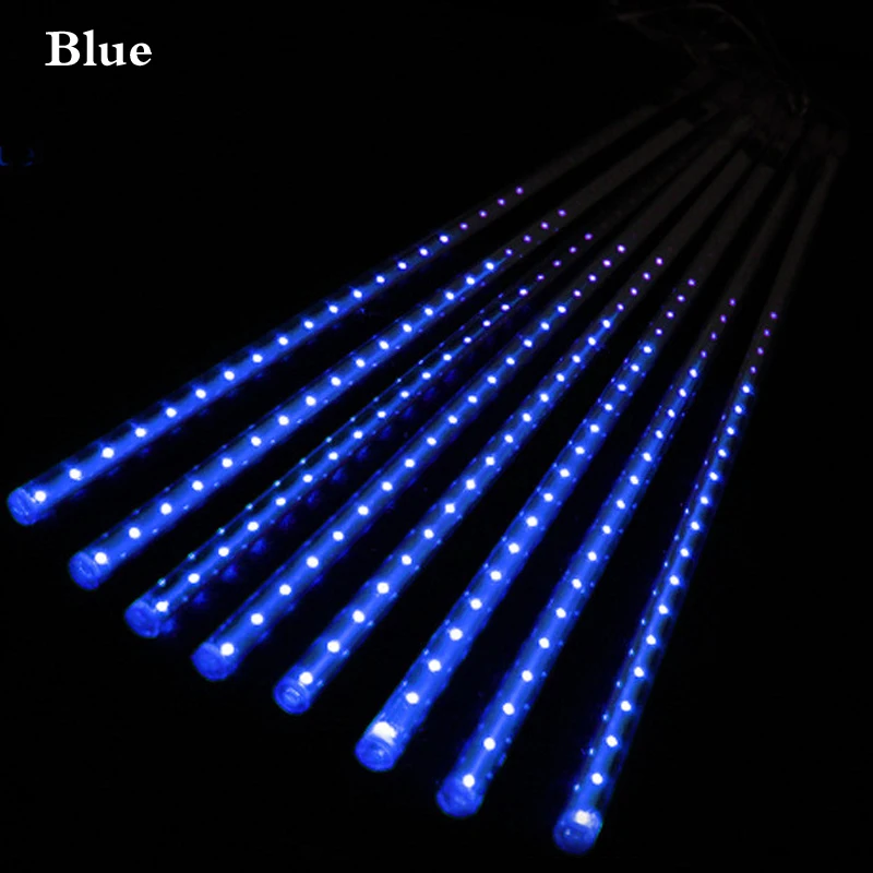 Waterproof Led Meteor Shower Rain Lights 50cm 8 S 220v Icicle Waterproof Led Meteor Shower Rain Lights 50cm 8 S 220v Icicle Snow Raindrop Outdoor Light With Eu Adapter
