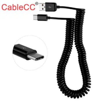

Xiwai CableCC USB Type-C Flexible Elastic Stretch Charger SpringSpiral Charging Cable for Oneplus 6T 7 Xiaomi 6 5c 5 5s LG G5 G6 G8