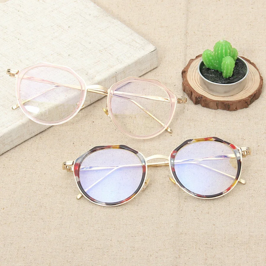 

Round Womens Eyeglasses Frame Spectacles Glasses Transparent Frame Metal Vintage Classic Clear Lens Prescription Glasses