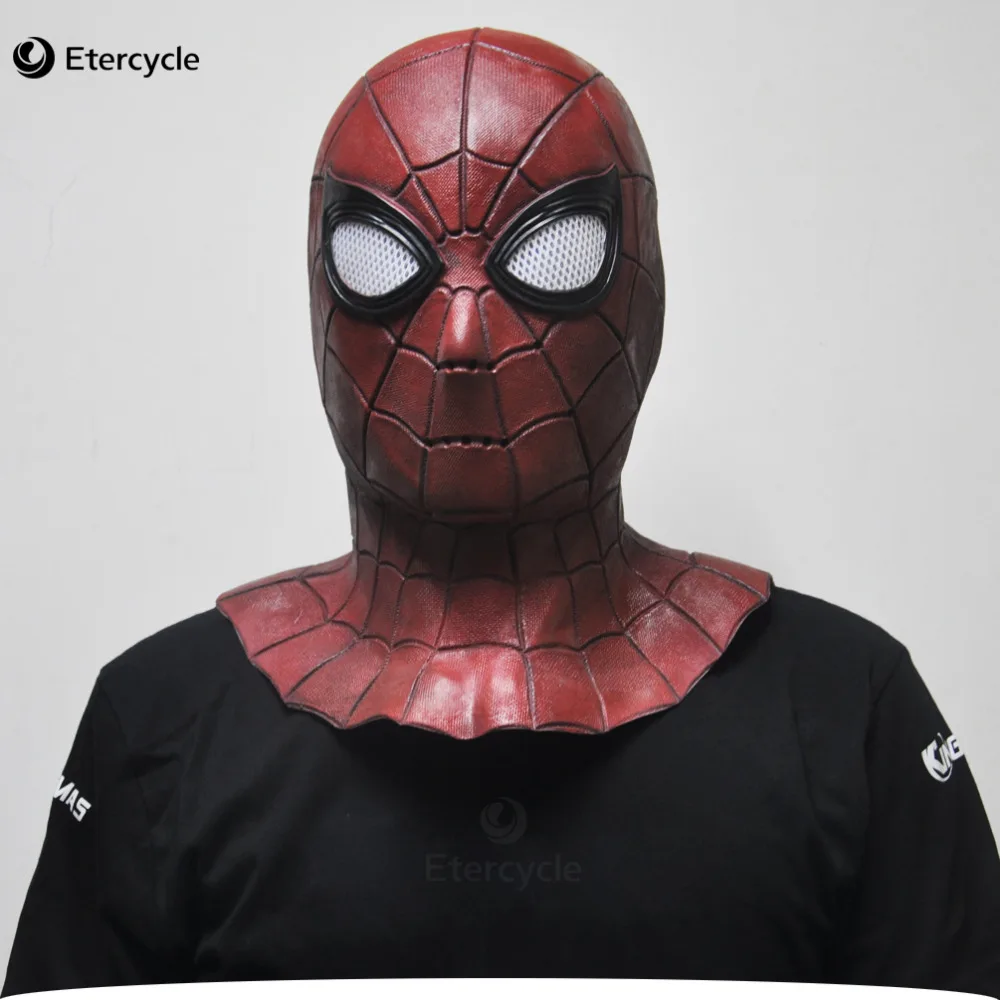 Человек-паук Хэллоуин маска для вечеринки маска качество полный лицо латекс Косплей украшения реквизит маскарад Хэллоуин Вечерние Маски