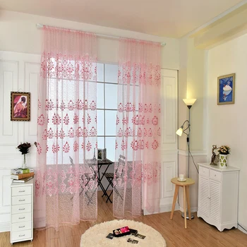 

Modern Printed Window Curtains Sheer Fabric For living room Bedroom balcony kitchen Sun-shading Tulle Curtain Home Decoration