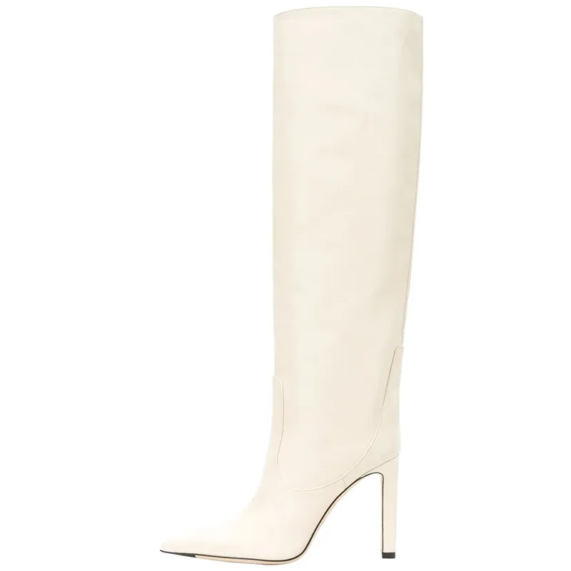 Online 2019 nueva moda europea y americana manga puntiaguda de tacón alto tela a cuadros moda mostrar botas de tamaño mediano y tamaño grande