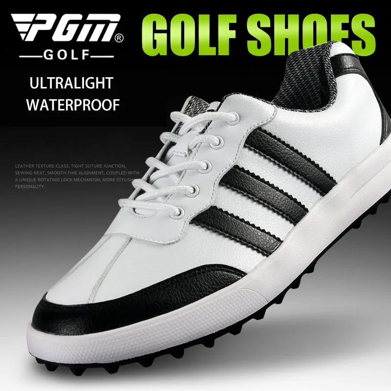 Pgm/обувь для гольфа; Мужская и женская обувь для гольфа; schuhe; Водонепроницаемая Кожа; zapatos de golf para hombre chaussure spiker golf schoenen