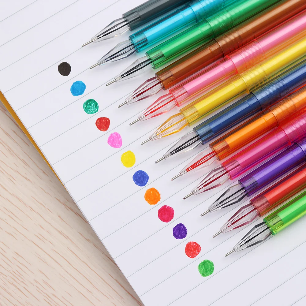 

12PCs/Set New Cute Candy Color Ballpoint Diamond Gel Pen Creative Gift School Creative Stationery Supplies Colored Pens