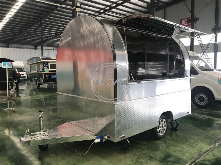 

KN-FT220B stainless steel fast food cart indoor outdoor mobile bbq food cart coffee food trailer fast food kiosk bus food truck