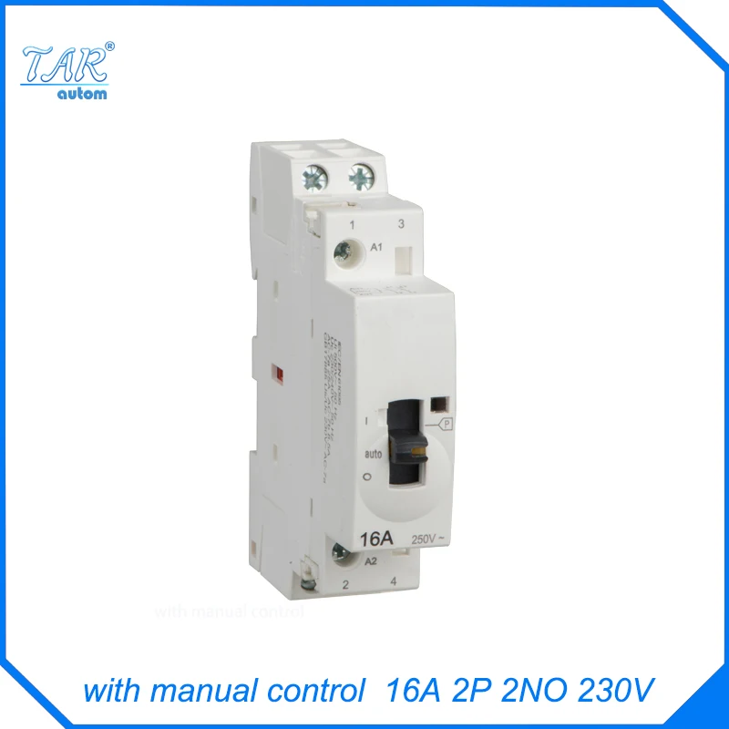 DIN rail mounting miniature household contactors with manual override