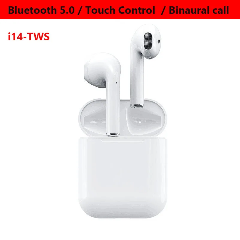 I14 СПЦ Bluetooth наушники 5,0 1:1 воздуха стручки Беспроводной наушники сенсорный Управление бинауральные вызова наушники для iPhone не airpods PK i12