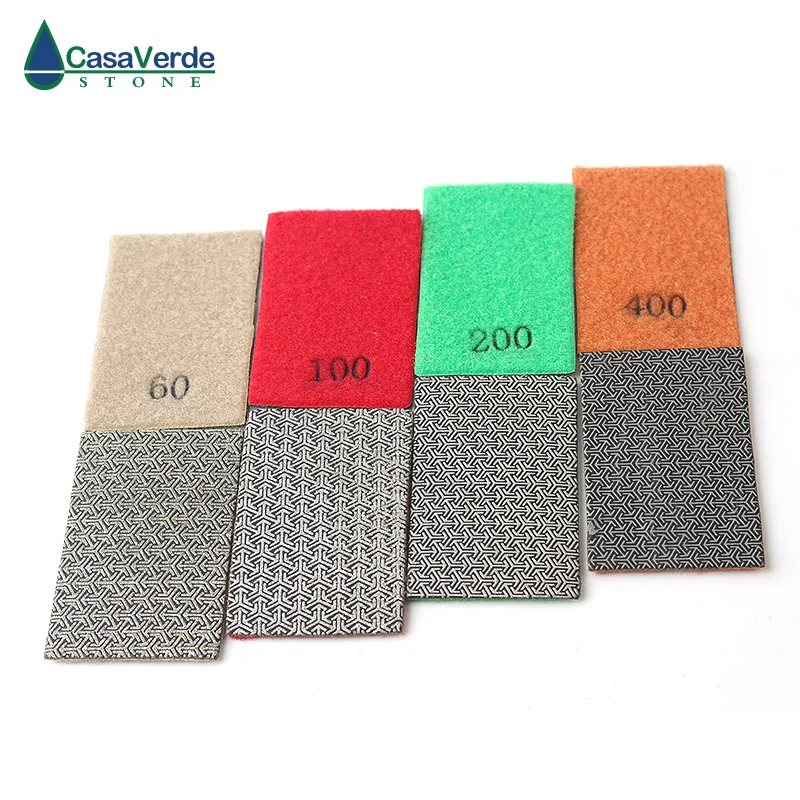 Electroplated 90* 55mm hand polishing pads for stone diamond abrasive pads