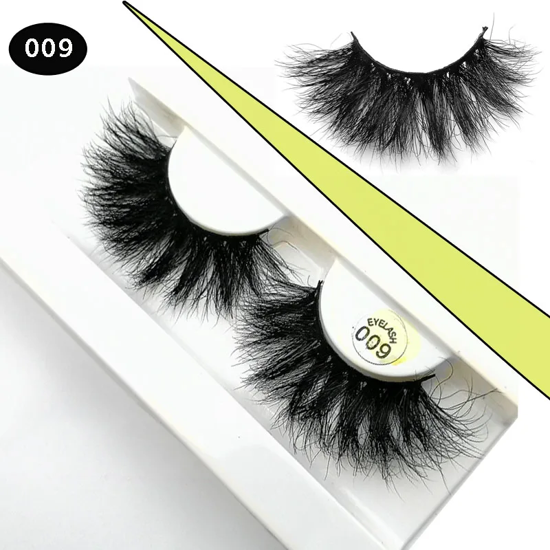 

25mm long natural eyelashes sable fur real mink eyelash extension 3d mink lashes Large eyes with crossed lashes