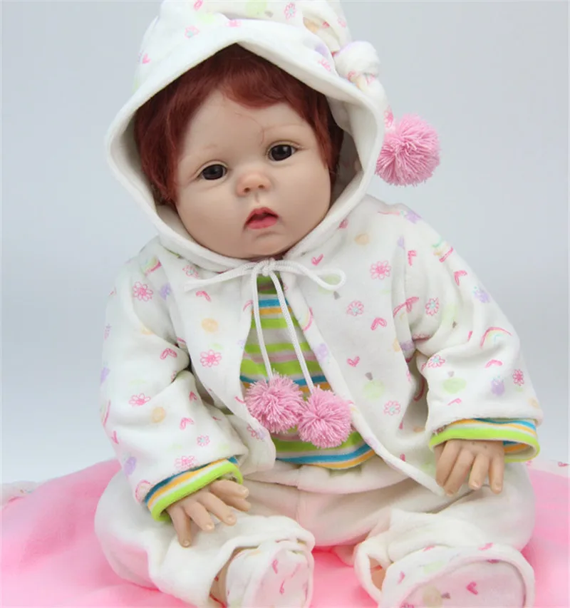 Real Like Silicone Vinyl Reborn Baby Dolls For Girl 22 Inches 55 cm Lifelike Newborn Babies