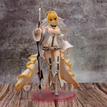 

24cm New Arrival Anime Action Figure FGO Fate Grand Order Saber Wedding Ver Model PVC Decoration White Dress figura