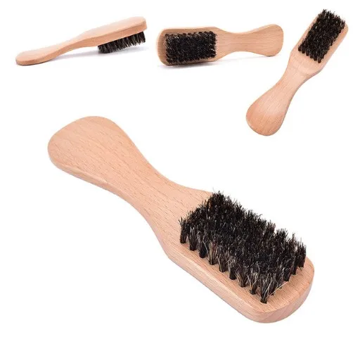 

T-12 100% Handmade Natural Beech Wood With Handle Wild Boar Bristles Beard Brush Size:15.5*4*2.8cm