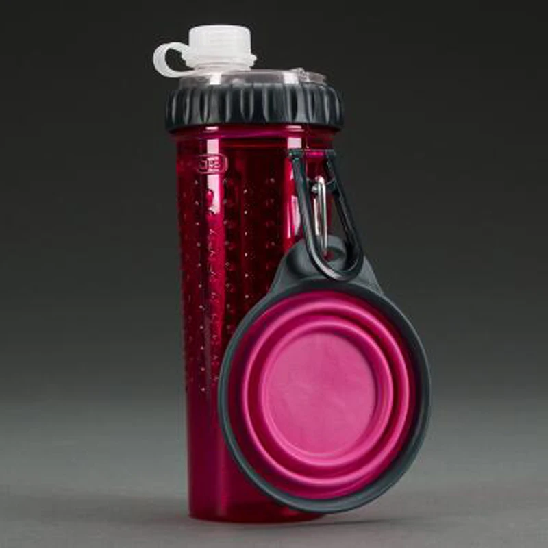 Pet portable bowl Silicone Collapsible Travel Bowl Dish Outdoor Bottle Dispenser Travel Bowl Dog Water Bowls Snack pack Set