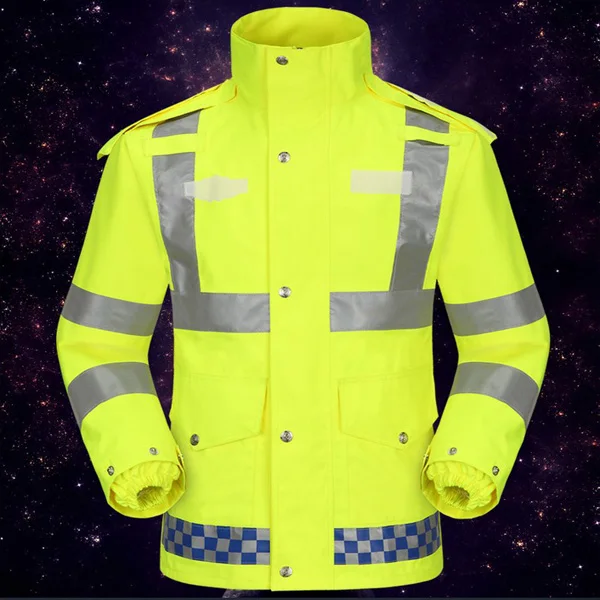 Hi vis дождевик EN471 водонепроницаемая Защитная Светоотражающая куртка дождевые