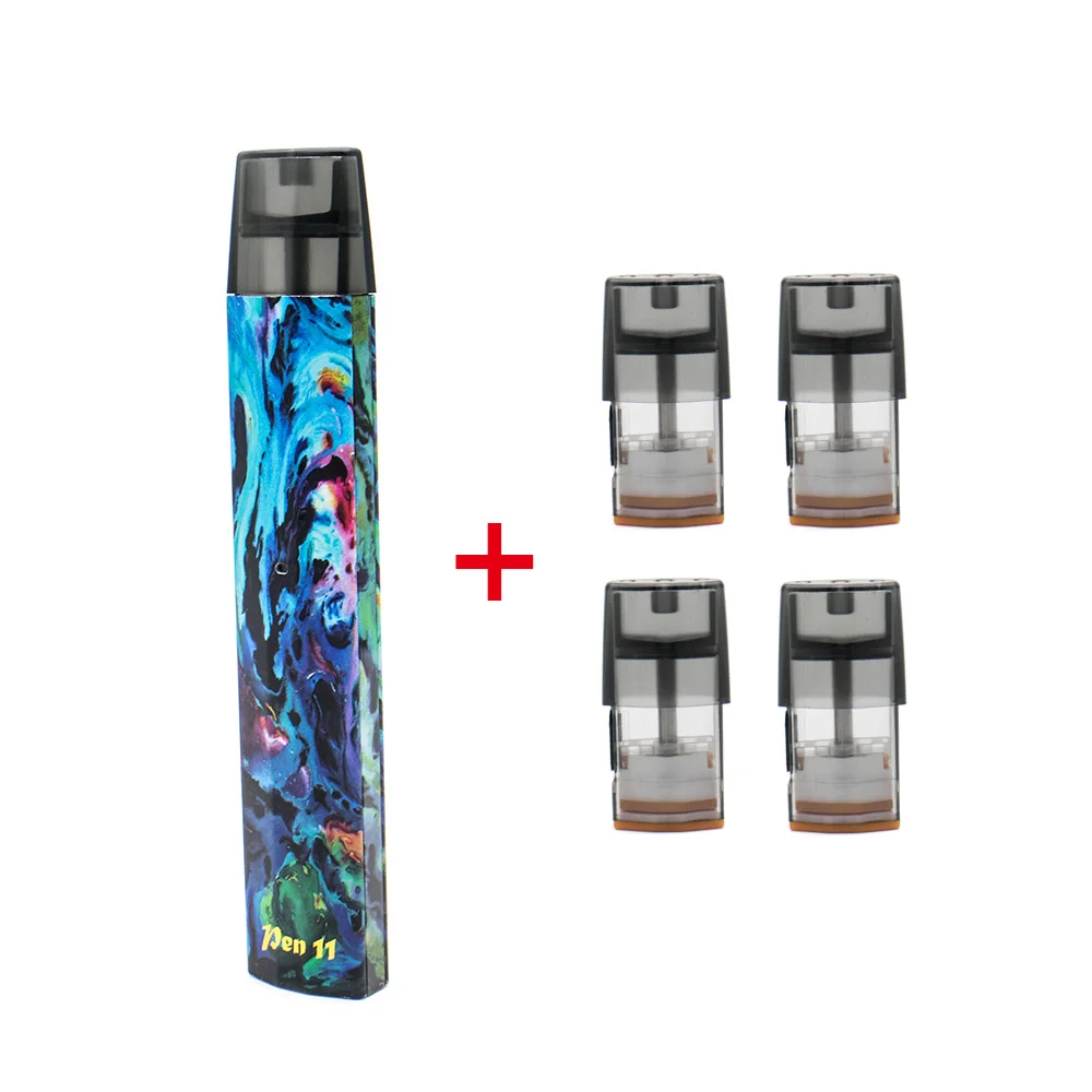 

Colorful Mini Electronic Cigarette Kit Vape Pod PEN11 with 4pcs Extra 2ML Capacity Tank with 350mah Battery and Liquid Bottle