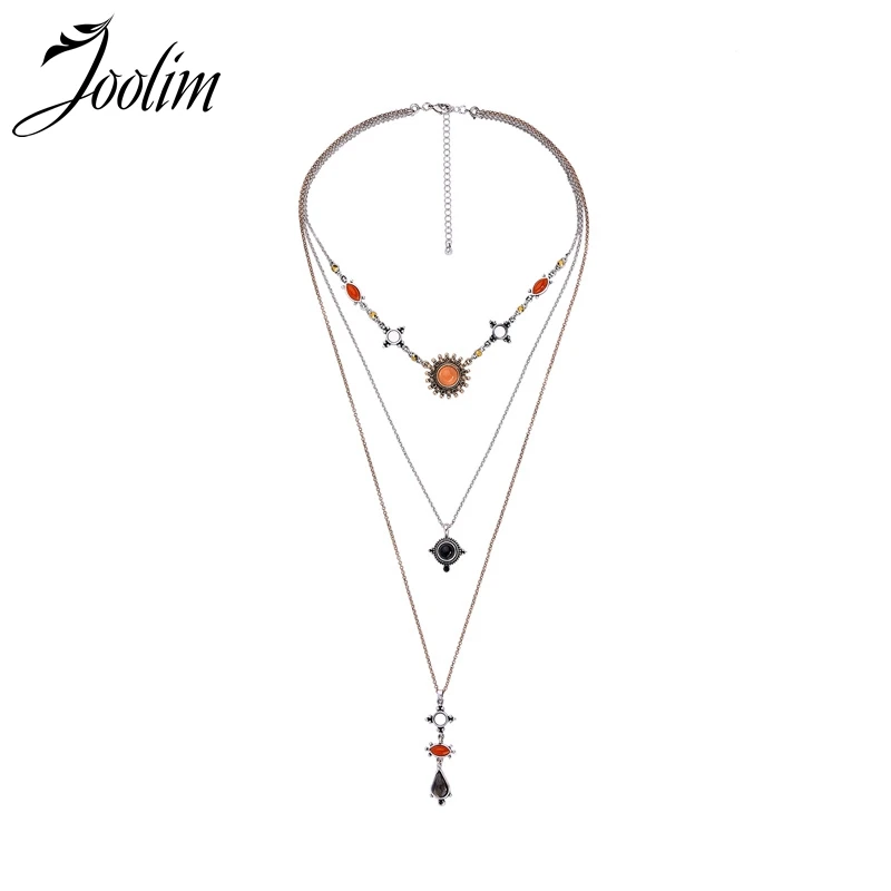 

Joolim Removable 3 Rows Necklace Multi Layer Necklaces Statement Necklace