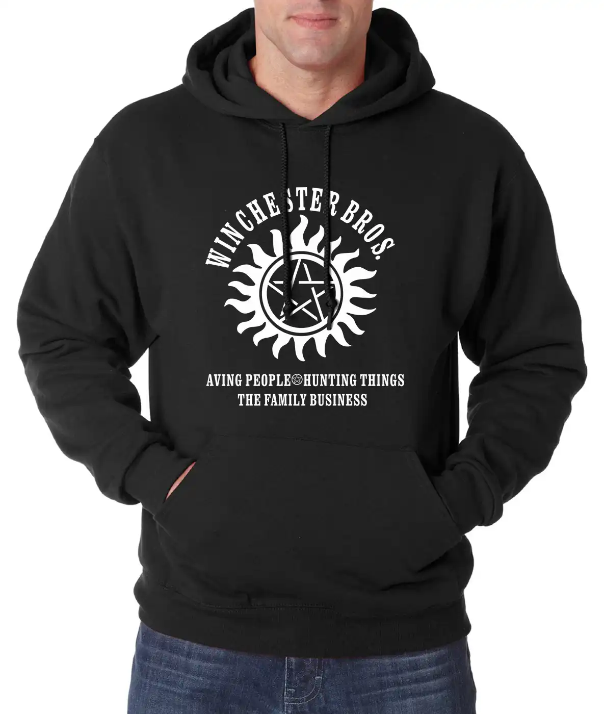 supernatural zip up hoodie