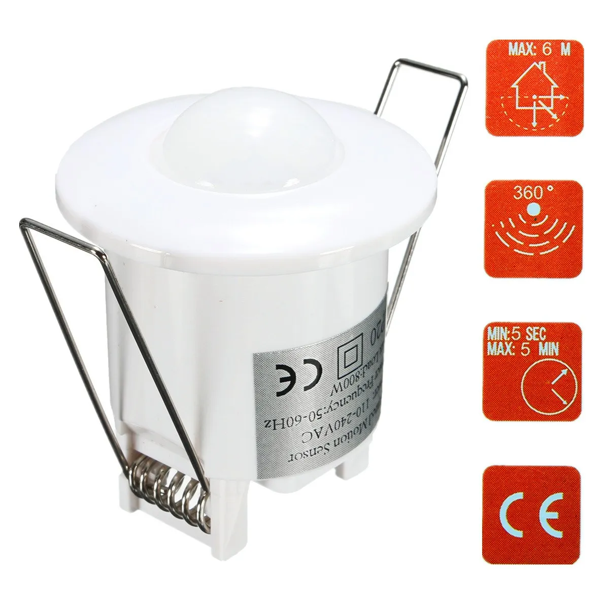 

1PC Ceiling PIR Infrared Motion Sensor LED Light Switch Auto Electronic Lamp Switch Electronic Components Sensors