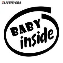 SLIVERYSEA Baby Inside Baby On Board Funny Words Car Sticker for Car Body Kid Infant Rear windshield Vinyl Decal Black/Silver baby touch words