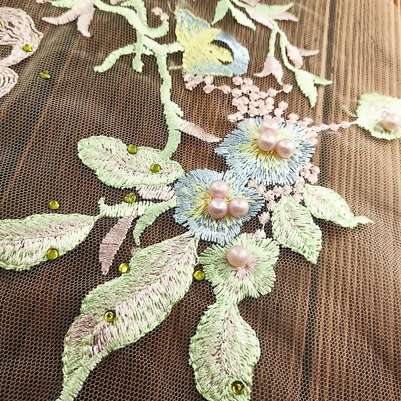 Embroidered Flower Patch Embroidery Beaded Applique Lace Patches For Clothing Wedding (5)