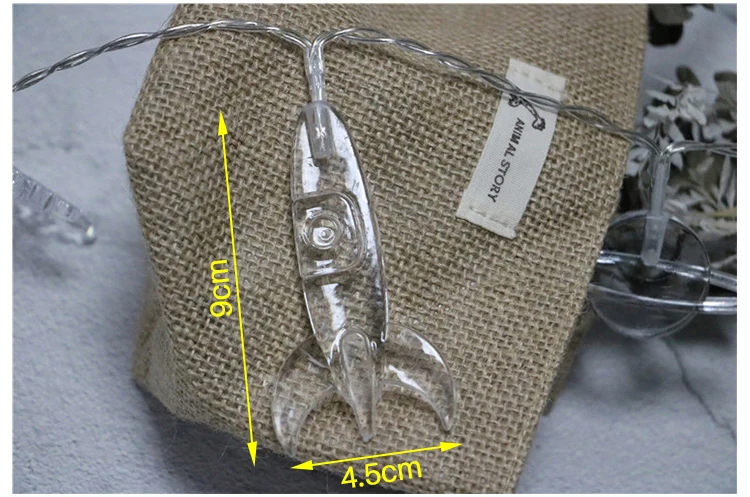 Новинка Светодиодный Сказочный светильник Spaceman Rocket 1,5 м 10 Светодиодный светильник для сна с батарейками, украшение для детской комнаты, светящиеся игрушки
