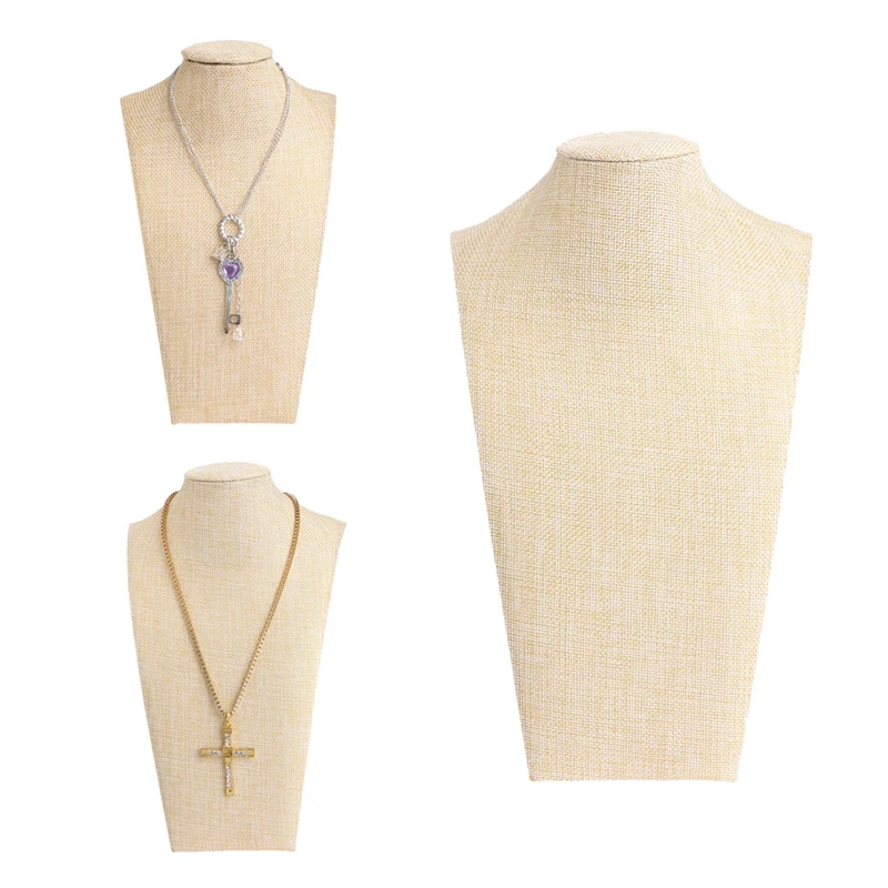 

Linen Neck Props Jewelry Necklace Pendant Neck Model Display Stand Holder