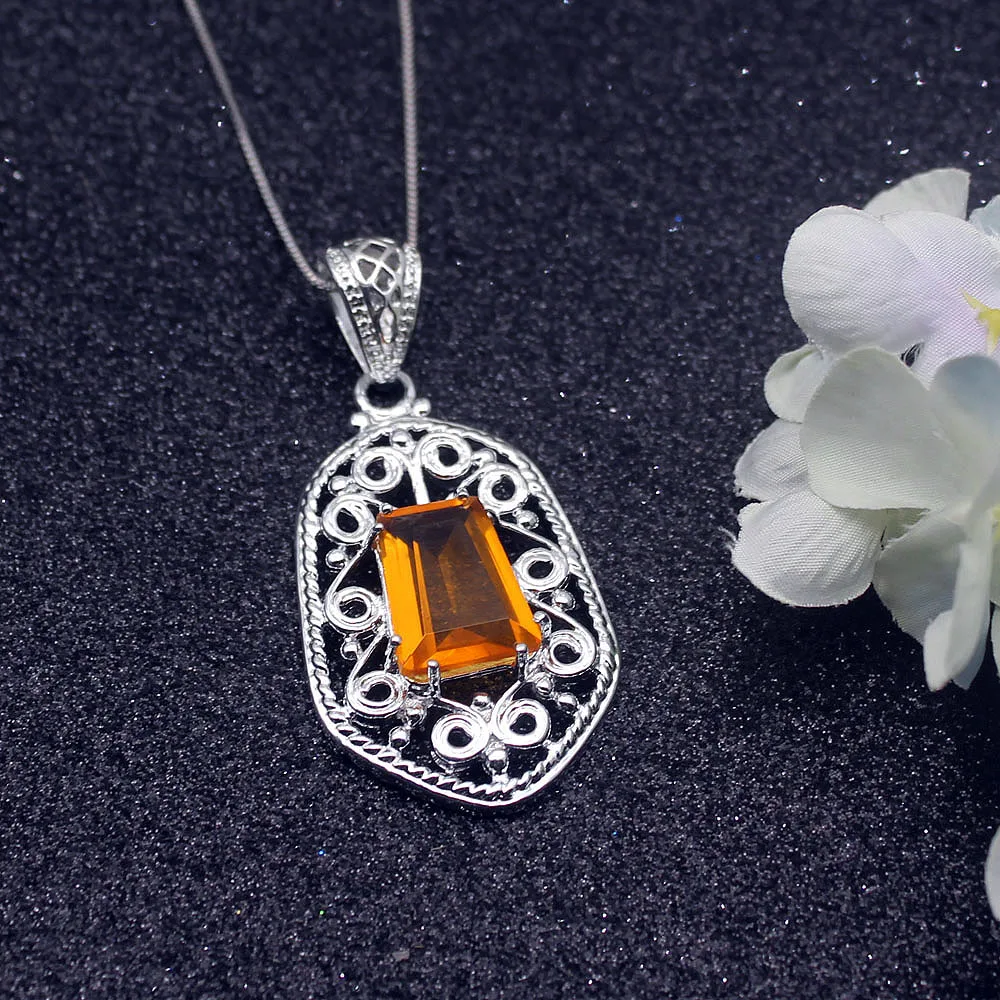 Hermosa красивые ювелирные изделия милый HoneyTopaz серебряного цвета для женщин