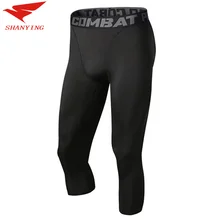 Для мужчин бодибилдинга бега леггинсы компрессия базовый Слои штаны для тренировок спортивные футбольные Фитнес тренажерный зал для игры в баскетбол, 3/4 фитнеса с высокой талией, спортивные брюки