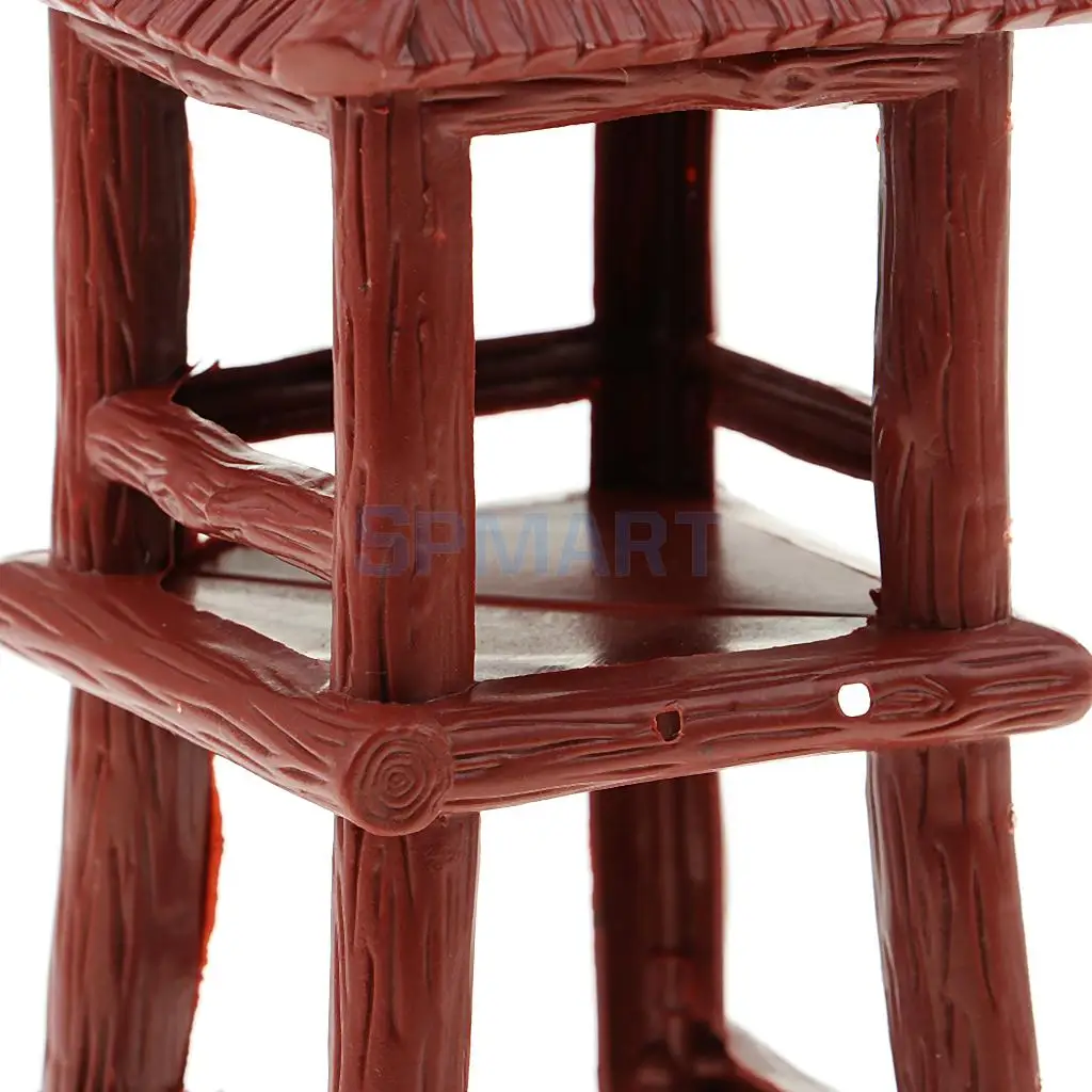 2x Plastic Military Toy Soldier Watch Tower Model Layout for Wargames Scene Prop