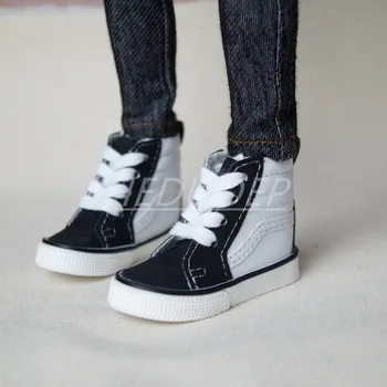 

BJD Black&White Shoes Sports Shoes Flats Synthetic Leather For 1/4 17" 44cm 1/3 24" SD Tall BJD doll MSD DK DZ AOD DD Doll use