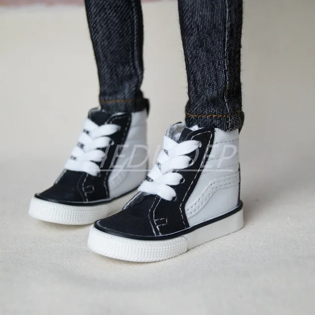 US $15.96 BJD BlackWhite Shoes Sports Shoes Flats Synthetic Leather For 14 17 44cm 13 24 SD Tall BJD dol