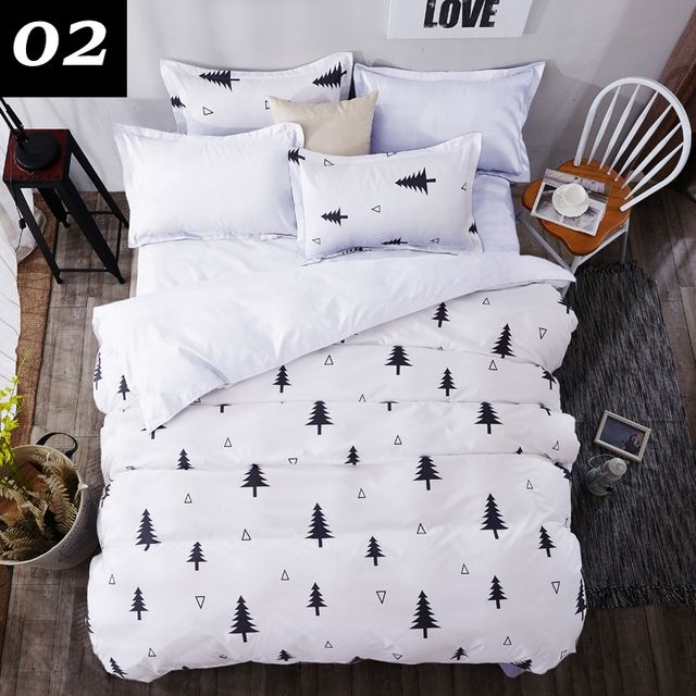 Black and White Pine Tree Bedding Set Best Quality Bedding