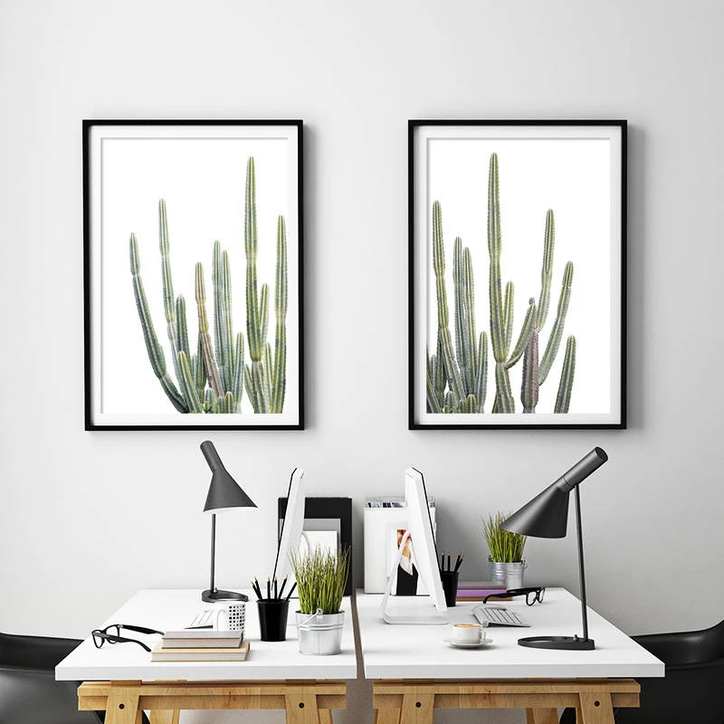 Desert Cactus Prints Art Wall Decor , Succulents Botanical Cactus Canvas Painting Tropical Landscape Poster Prints Home Decor