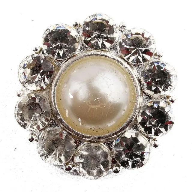 50PCS 22mm Newborn Round Silver Crystal Button For Wedding Decoration Rhinestone Buttons For