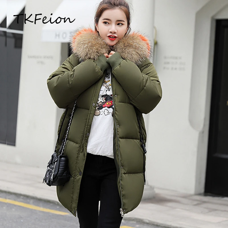 Chaquetas de Invierno para mujer, ropa acolchada de algodón cálida, abrigos otoño Primavera 2019 para mujer, abrigo sombrero de piel, Parka con capucha para mujer|Parkas| - AliExpress