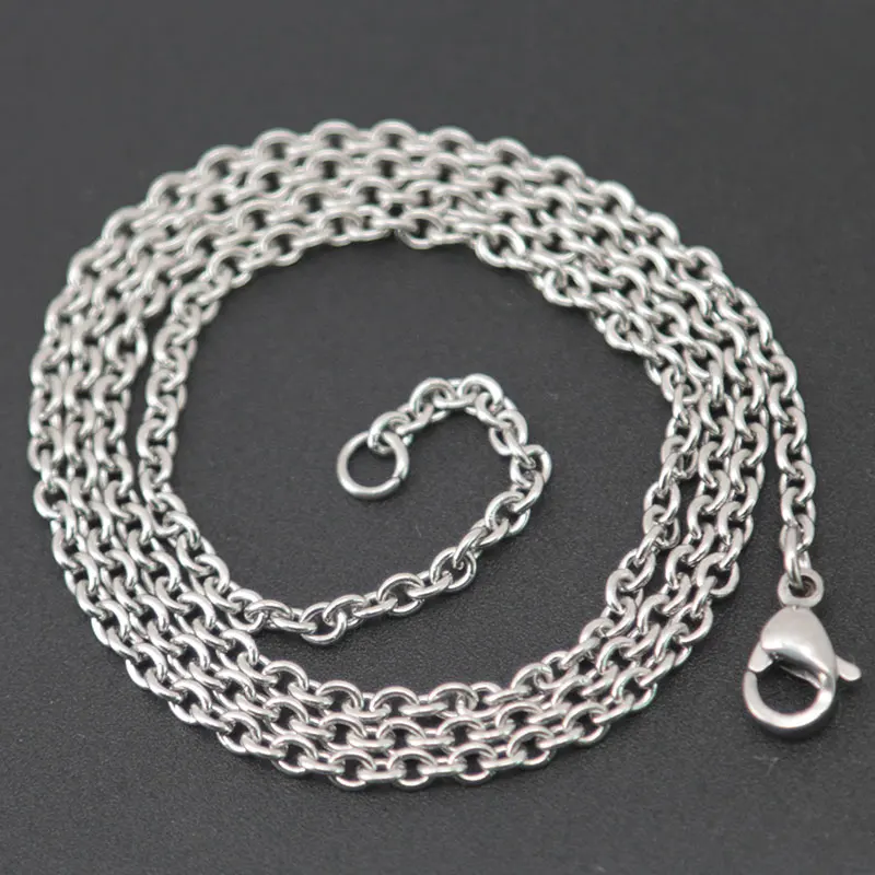 

10pcs super lowest price Silver Stainless Steel 18" 2.3mm necklace Chains for living glass lockets & Diffuser Oils Locket
