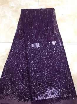 

Red Nigerian Tulle Lace Sequin Fabric Green High Quality African Sequin Lace Fabric New African Guipure Lace Fabric 2018 purple(