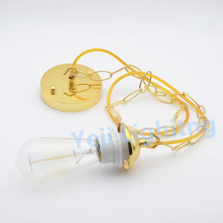 

Ceiling rose canopy with chain an cable wire E27 Edison retro lamp holder for chandelier led pendant light accessories cord set