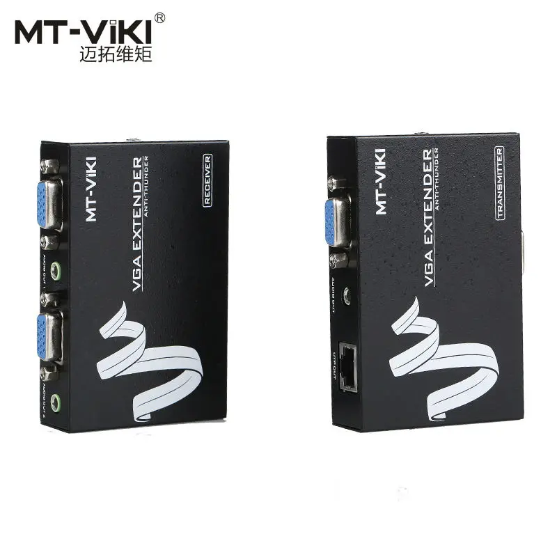 MT-Viki 200mt VGA Extender HD vga Video 3.5mm Audio Repeater Extender over UTP by RJ45 CAT 5e / 6 LAN Cable Adapter MT-200T