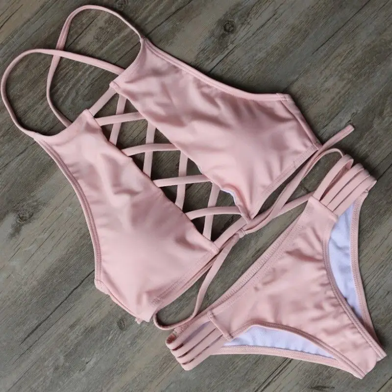 

2019 New Summer Bikinis Sexy Women's Bandage Bikini Set Push-up Padded Bra Swimsuit Bathing Swimwear Women Swim Suit