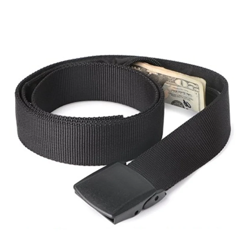 

Nylon Plastic Buckle Anti-Theft Waist Packs Money Belt Men Women Travel Discreet Security Cash Waist Pouch Black