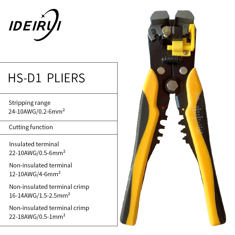 HS-D1 AWG 24-10 0,2-6.0mm2 зачистка проводов многоцелевой автоматические плоскогубцы кабель для зачистки проводов обжимка зачистки проводов стрипер клещи для снятие изоляции
